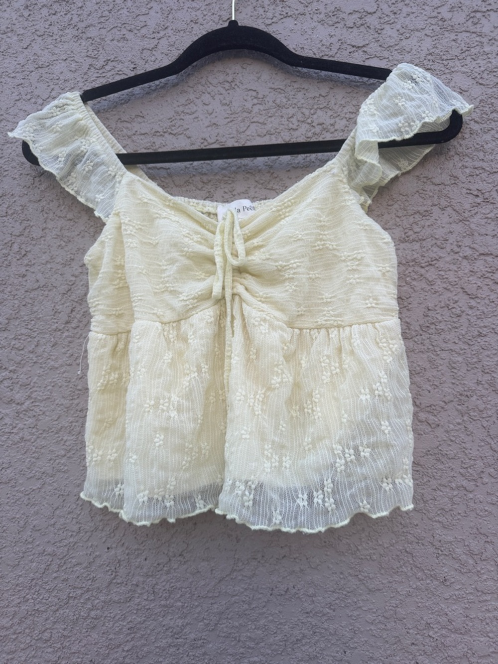 Tie-Front Ruffled yellow babydoll Top